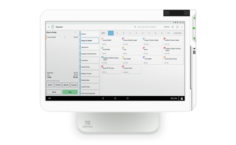 clover tap to pay tablet